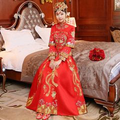 小梨花秀禾服复古中式华服 新娘结婚敬酒服旗袍唐装红色秀和