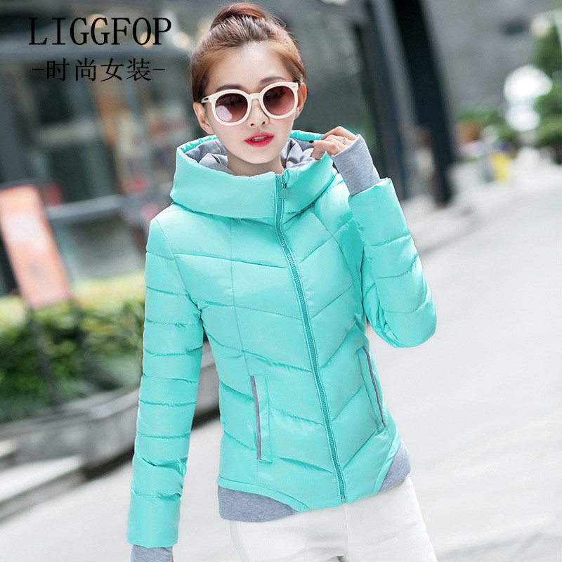 LIGGFOP2016韩系秋冬新品棉衣女短款 修身显瘦休闲女士棉服潮外套产品展示图3
