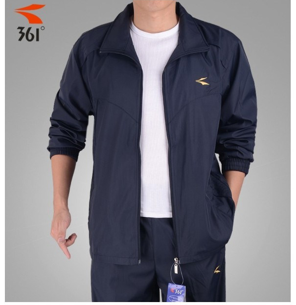 防雨绸中老年运动服男 361春秋中年休闲薄运动套装卫衣两件套外套