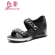 Faiccia/non non 2015 summer styles Shoppe authentic female Sandals open toe zipper wedges 4C27