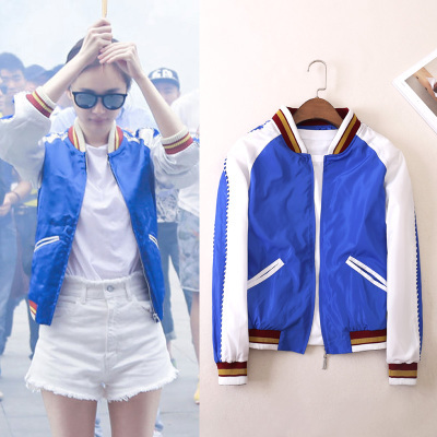 杨幂明星同款韩版原宿bf风外套女夹克时尚棒球服-龙踏步网批龙46#32