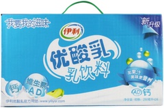 伊利牛奶 优酸乳 维生素AD 钙 乳饮料 250ml*24盒