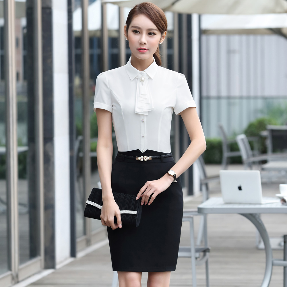 職業酒店短袖襯衫工作服女前台職業修身接待面試收銀打底襯衣夏裝在類目 女裝/女士精品, 襯衫中 - 來自Buy2taobao.com提供專業的淘寶代購服務