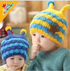 包邮婴儿童帽子冬季小孩加绒冬帽男女宝宝卡通针织帽秋可爱韩国版