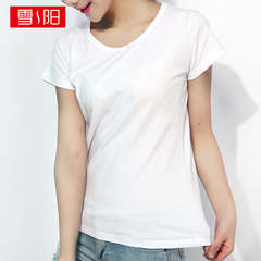 2016新款纯棉T恤女 纯色短袖甜美可爱圆领显瘦打底衫