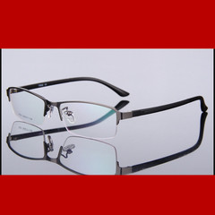 TR90金属半框配成品近视眼镜商务学生男女款黑框半框配100-100度