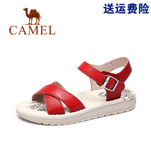 goyard專櫃香港 專櫃正品Camel 駱駝牌2020夏季新款柔軟牛皮涼鞋簡約舒適耐磨女鞋 goyard香港