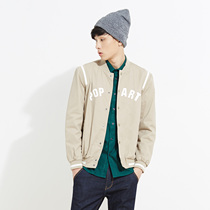 美特斯邦威2015秋装新款男新颖拼接印字棒球衫夹克吊牌价299元