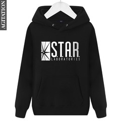 秋冬青少年大码男款连帽套头加绒美剧卫衣闪电侠巴里同款衣服STAR