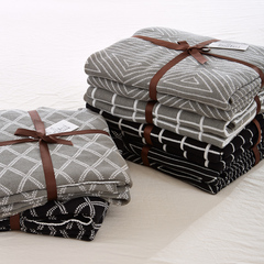 宝贝年代几何毯针织菱形毛线毯子午睡毛毯方格盖毯三角沙发休闲毯