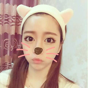 Cool na Korean fashion cute cat ears headband band wash a scarf headband sold germination 6019