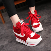 2015 Korean autumn low cut lace casual shoes platform shoes Gump spell color shoes high women shoes