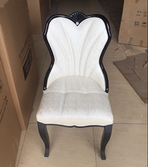 餐椅高档大理石餐椅米白色PU皮餐椅酒店餐椅软包椅子家用舒适