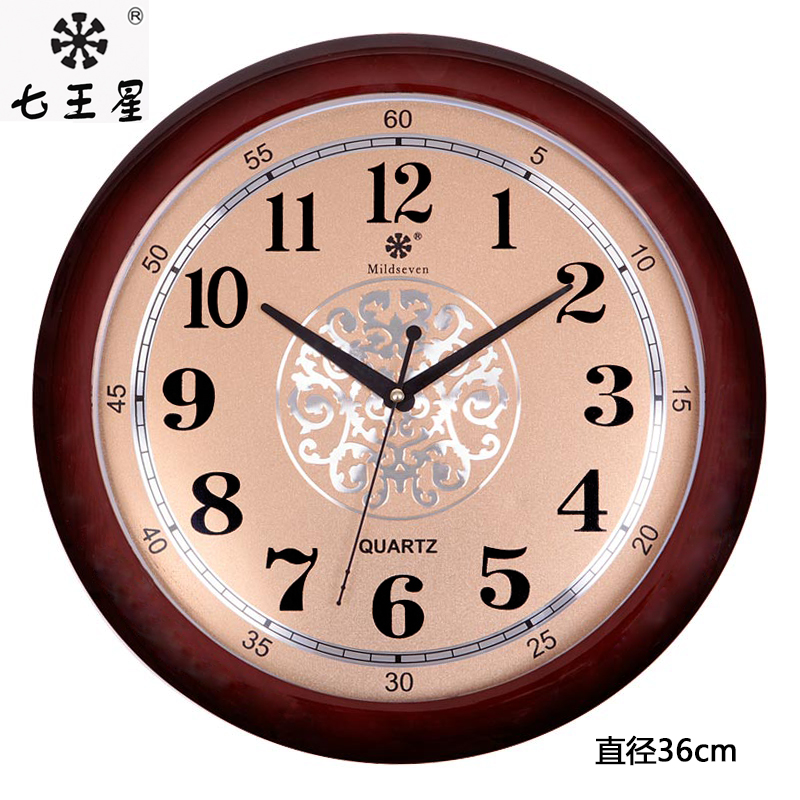 七王星挂钟客厅钟表中式创意方形电子石英钟家庭静音办公时钟挂表产品展示图5
