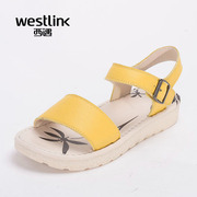 Westlink/West flat-bottomed leather fashion sandals