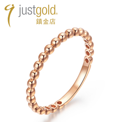 JustGold金店玫瑰金18K黄金戒指女款生日情侣简约正品7779462R