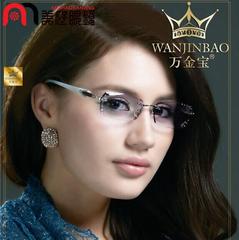 正品韩国万金宝无框钻石切边镶钻近视眼镜WJB-309板材系列 女款