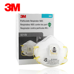 3M 8210v 呼吸阀 防颗粒物病菌 防护口罩 N95级防雾霾 整盒10只