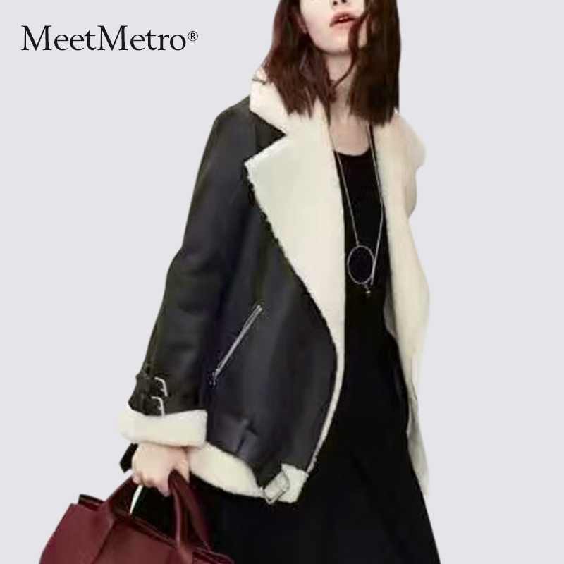 MeetMetro2016秋冬季新款欧美加厚保暖时尚气质羊羔毛外套女短款产品展示图4