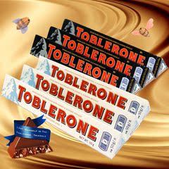 瑞士进口 Toblerone瑞士三角巧克力黑巧50g*3 白巧50g*3 混装组合