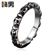 Skull! Europe and the retro fashion titanium steel rings men''s index finger ring personalized tide men''s jewelry