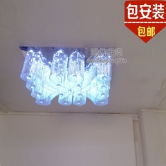 客厅长方形水晶灯简约现代灯具卧室吸顶灯浪熳心形LED特价包邮