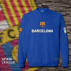 Barcelona巴塞罗那俱乐部足球衣西甲秋冬季男套头卫衣加绒巴萨队