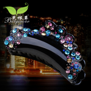 Luxury hair accessories Korea acrylic card Korean jewelry rhinestones tiara hair grab Barrette caught folder size