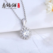 Old silver necklace 925 Silver Pu women Korea fashion female flowers silver necklace as a birthday present short collar bone necklace