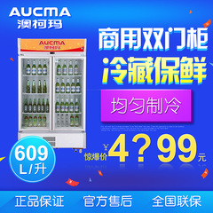 Aucma/澳柯玛 SC-609冷柜双门商用立式保险冷藏饮料啤酒展示柜