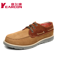 ER Kang authentic new style fashion men's shoes casual leather men's shoes comfortable laced nubuck leather shoes