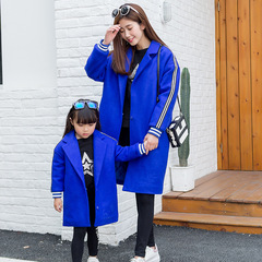 2016秋冬韩版童装女童外套亲子装新款母女中长款呢子大衣