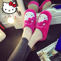 hellokitty可爱卡通居家棉拖鞋女冬季防滑保暖美乐蒂萌兔亲子棉拖