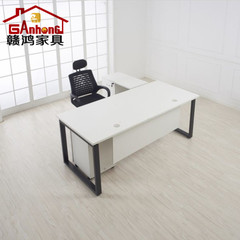 上海钢木组合经理办公桌黑白配主管桌椅简约时尚老板桌办公台