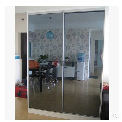 厂家直销衣柜玻璃移门镜面移门四种可选色定做推拉门