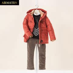 ARMATEN 男童时尚牛角扣羽绒服