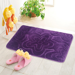 加厚法兰绒浴室防滑垫3D立体加厚吸水卫生间地垫地毯