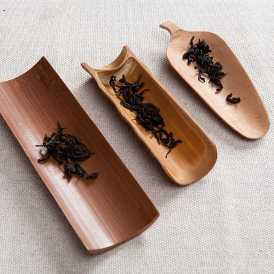 天下茗庄 竹制功夫茶道零配件赏茶荷 竹茶托茶则 茶道零配