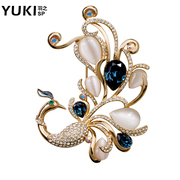 Ms YUKI jewelry France original design jewelry luxury elegant Phoenix Crystal pin brooch lover gifts