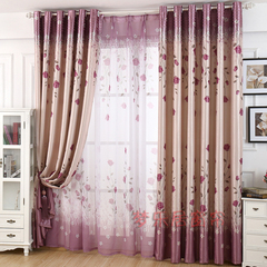 温馨田园双面玫瑰花3米高卧室窗帘遮光特价成品窗帘加高加长定制