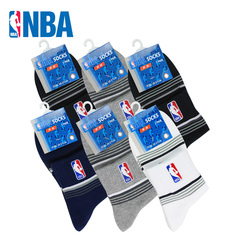 NBA男士刺绣四季通用款精梳棉中筒篮球运动袜6双装