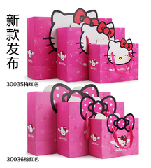 hello Kitty纸袋凯蒂猫礼品袋卡通手提袋宝宝回礼纸袋现货手提袋