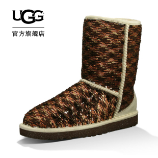 gucci和ugg有關係麼 UGG女士時尚靴珠光亮片潮流雪地靴 3353 gucci和cuggi