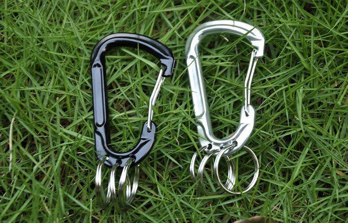 快挂钥匙户外铝合金钥匙扣型带3环挂钩登山挂扣