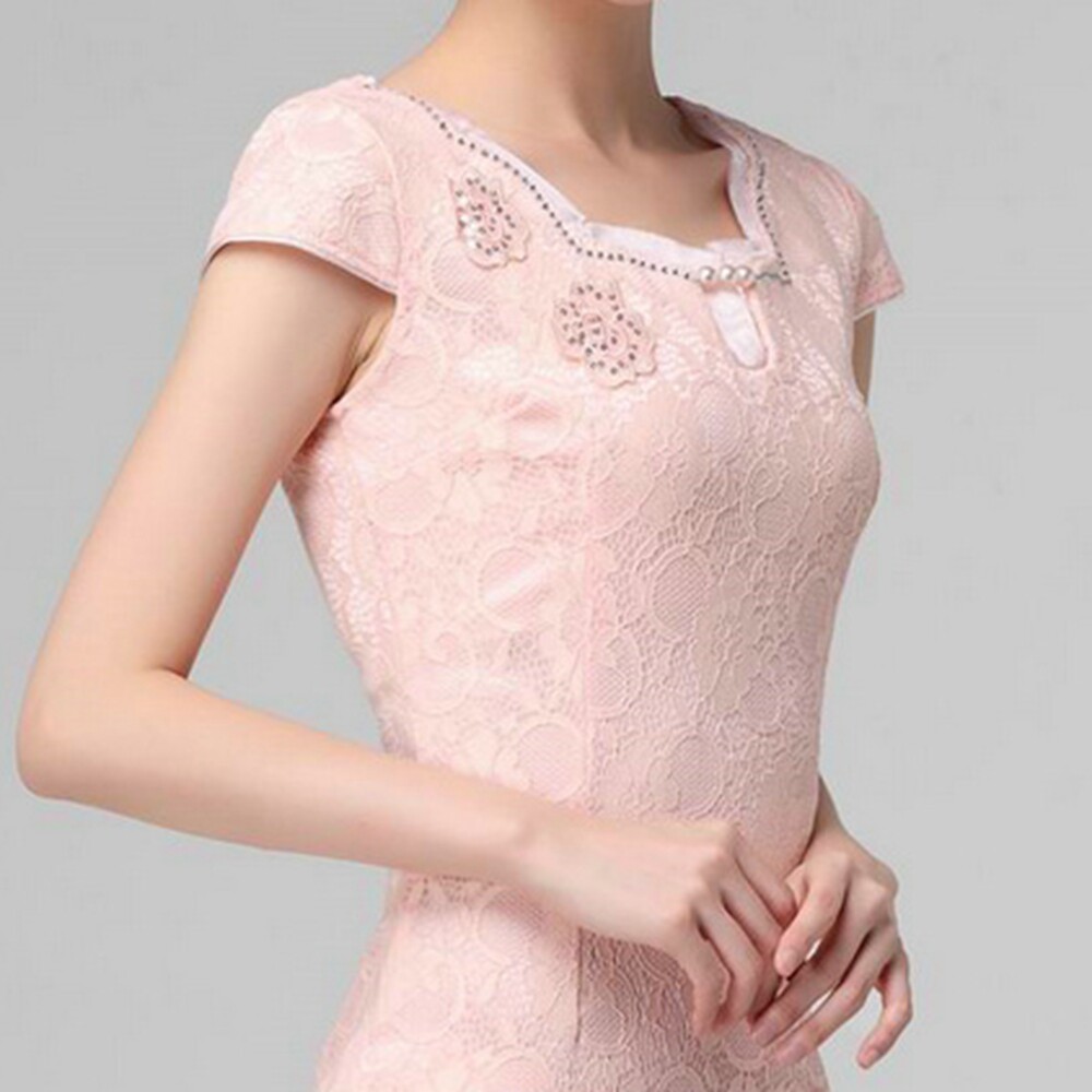 改良旗袍连衣裙低领