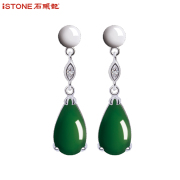 Long stone jade earrings ear studs earrings for Valentine gifts