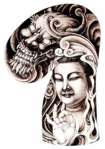 半甲纹身贴刺青图片