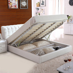 慕格尔真皮小户型床收纳床欧式床双人床1.8米现代简约储物床1.5米