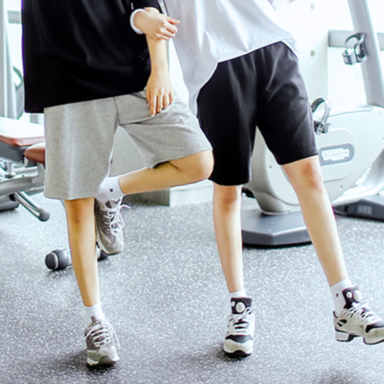 春夏男女情侶短褲五分褲運動休閑小闊腳褲寬松大碼褲加肥加大胖mm