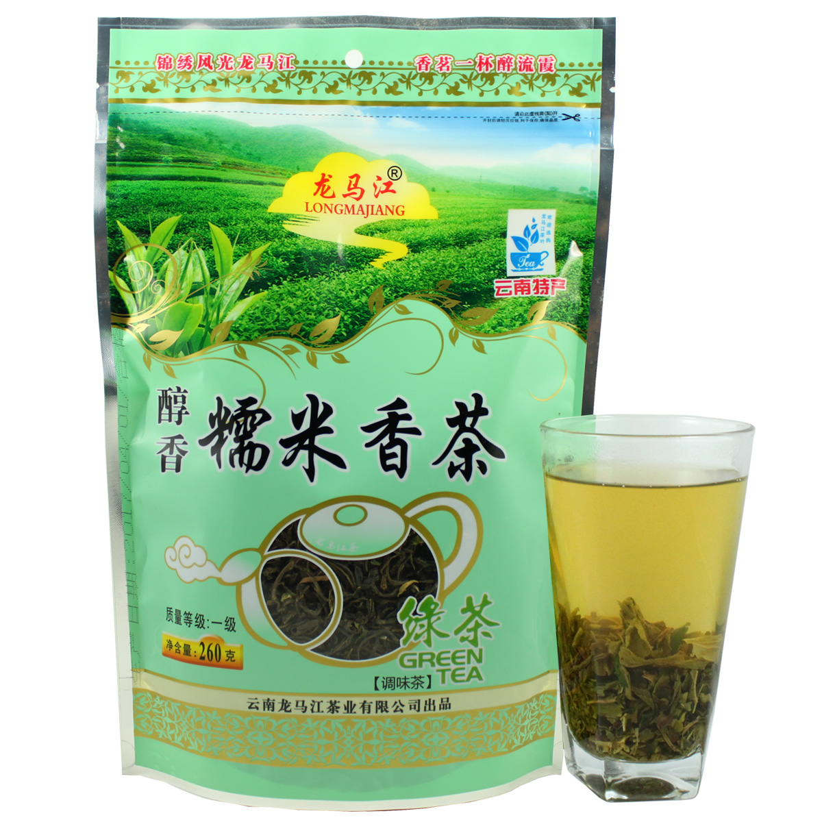 云南特产 龙马江 糯米香茶260克绿茶 醇香型
